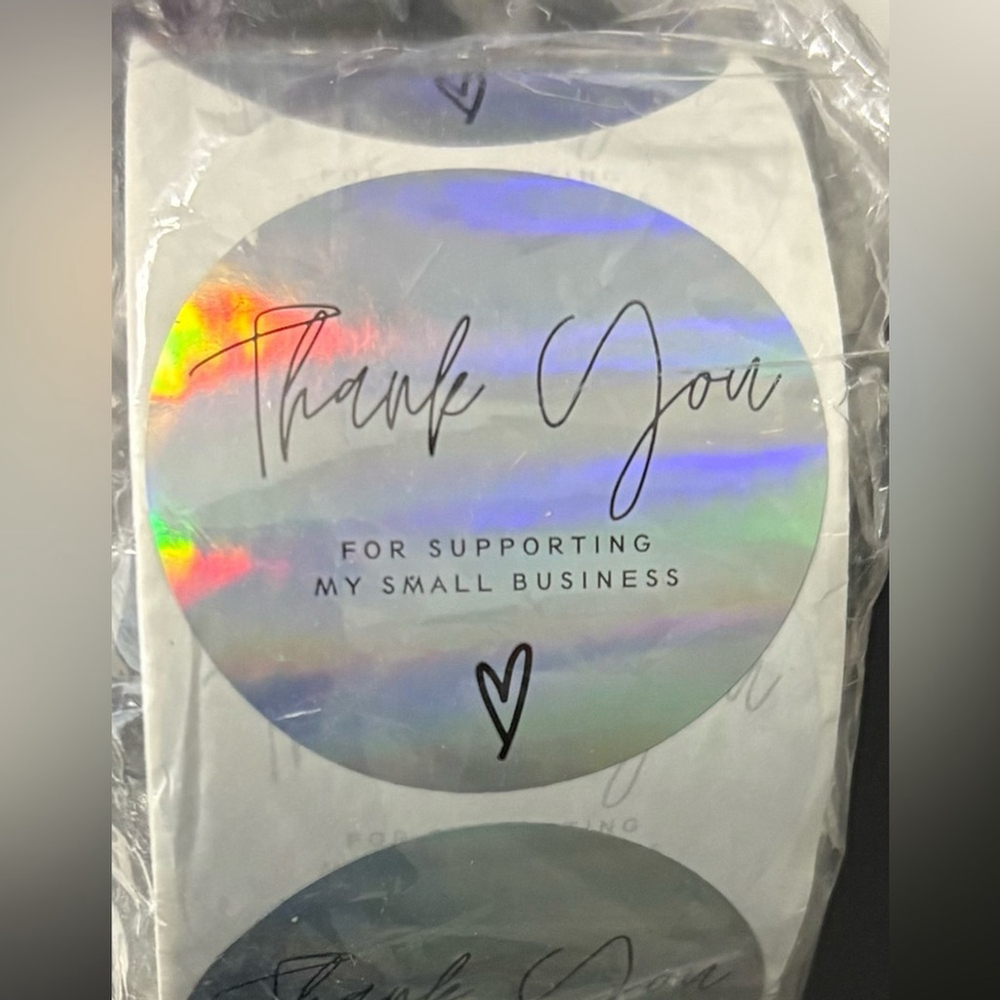 500 Holographic Thank You Stickers - Picture 3 of 3